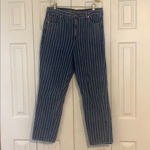 American eagle striped mom jeans